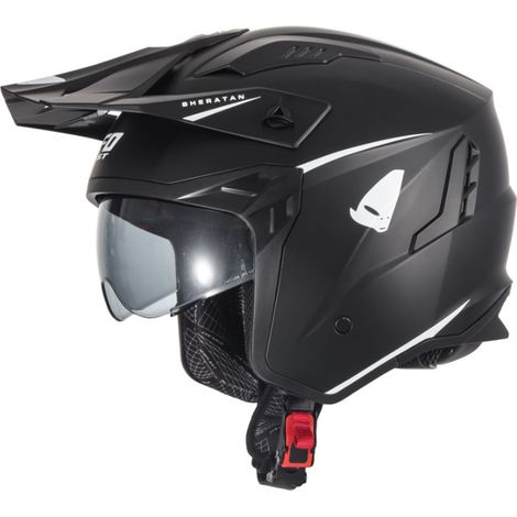 Casco UFO SHERATAN JET / de prueba con visera solar, color negro, talla M (ECE 22R06) - Colección 2024