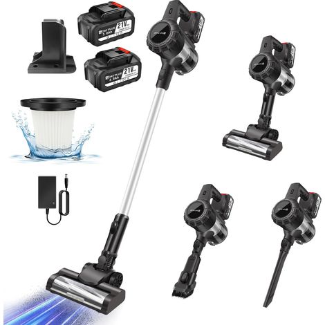 Aspirateur à manche vertical sans fil DayPlus, aspirateur à main sans fil 3 en 1 130000 RPM sans balais pour tapis, sol dur, Avec 2 batteries (1/5)
