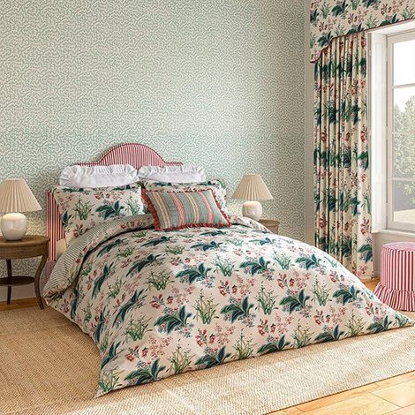 Sanderson Enys Garden Duvet Cover King Size Blush & Jade (1/3)