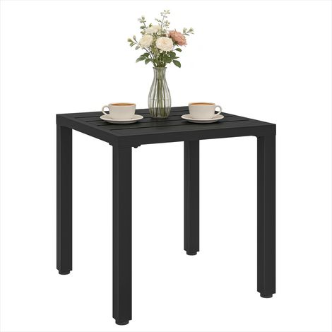 Table de jardin carrée en métal noir pour terrasse (1/5)