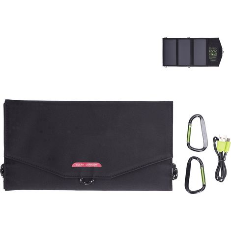 Sac à dos solaire pliable étanche 21W 5V, chargeur portable avec 2 ports USB pour smartphone (1/5)