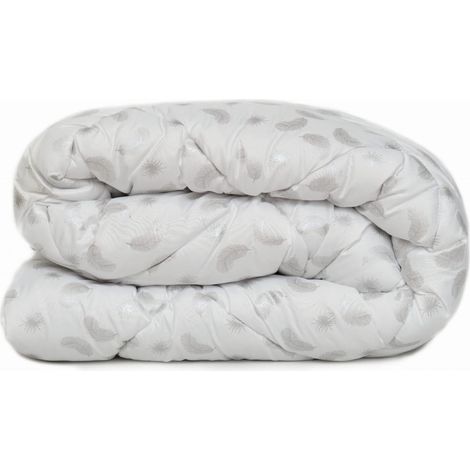 Couette 140x200 toutes saisons hypoallergénique avec plumes argentées de qualité supérieure