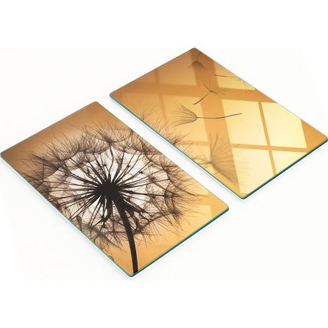 Tablas de vidrio decorativas multifuncionales para cocina con dise帽o de diente de le贸n, 2x30x52 cm.