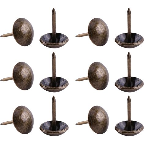Lot de 100 clous décoratifs vintage en métal bronze pour meubles, canapés, chaussures et portes. (1/5)