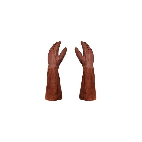 Gants de jardinage unisexes - Paire de Gants de Jardinage - Protection Cuir - Gants de Jardinage pour les Épines et Ronces et Gants de Travail--Marron--M