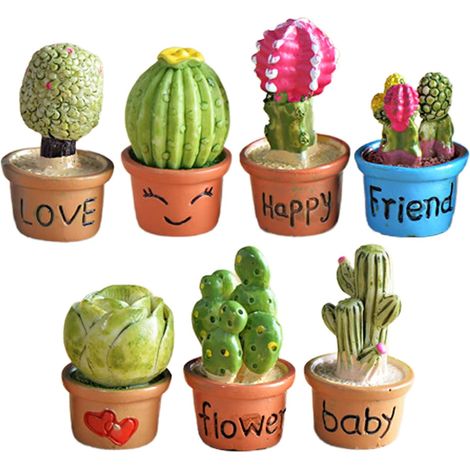 Set mit 7 Mini-Dekorationsfiguren aus Schaumstoff: Bonsai-Bäume, Kaktusfiguren, sicheres Material, kreativer Stil für Büro und Hotel (1/5)