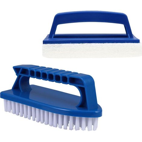 Brosse de nettoyage pour piscine — Outil d'entretien — Brosse à main polyvalente à poils rigides — Conception robuste et durable : élimine efficacement la saleté et nettoie (1/5)