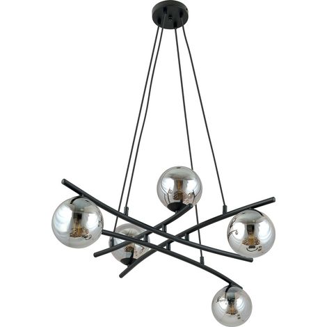 Lampadario a sospensione ESSA 5 luci grafite Emibig (1/4)