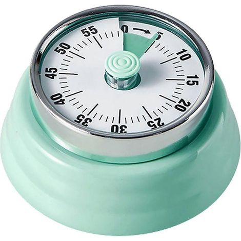 Minuteur de cuisine vintage en acier inoxydable avec dos magnétique, compte à rebours de 60 minutes et sonnerie puissante (a-gre (1/5)
