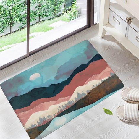 Tapis de salle de bain, tapis de porte avant antidérapant, tapis de sol pour salon, balcon, chambre, 400 mm x 600 mmsalle de bains (1/4)