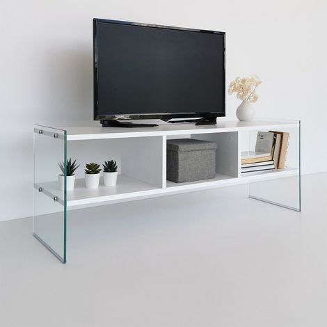 TV-Möbel Koralle Weiß Melamin 120x45x35 cm (1/5)