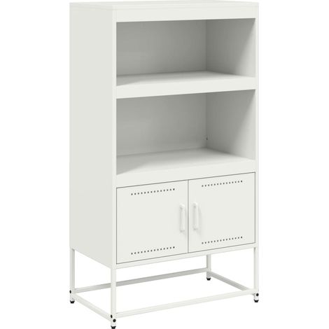 Aparador cómoda armario mueble organizador cocina salón salón alto 68,5 x 38,5 x 123,5 cm acero blanco 020032482