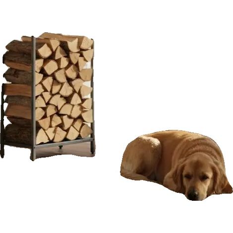 Range à bois, acier laminé à froid, design perméable à l'air, 40 x 25 x 120 cm (1/2)