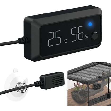 Temperatur und Feuchtigkeitsmesser für Reptilien digitales Hygrometer/Thermometer für Reptilienkäfige Zubehör für Schlangenterrarien präziser Kli (1/4)
