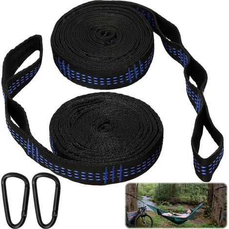 Lot de 2 Sangles pour Hamac, Sangles de Hamac Réglables pour Arbre, Sangle de Balançoire avec Mousquetons Robustes pour Camping et Usage Extérieur (1/5)