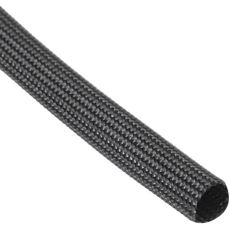 Gaine Cable Isolante 3 Mètre de Long 7mm ID Manchon en Fibre de Verre Haute Température Noir (1/4)