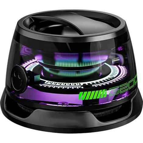 Enceinte Bluetooth magnétique, enceinte sans fil portable multifonctionnelle G200 étanche avec jeu de lumière multicolore RGB, effet sonore surround 3D, support pour téléphone (iPhone, Android, appair