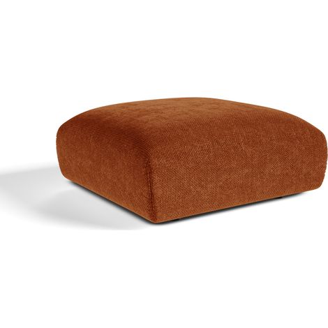 Pouf en velours chenillé terracotta NOOMA (1/5)