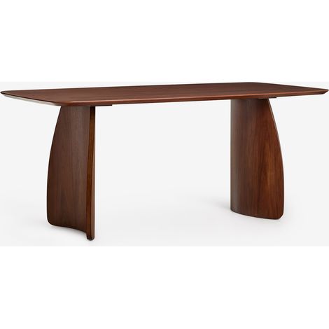 Mesa de comedor rectangular 180x90 cm en MDF con chapa de nogal Luanda SKLUM (1/5)