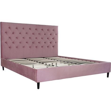 Lit capitonné rose chic et élégant pour chambre - Rose poudré élégant (1/5)