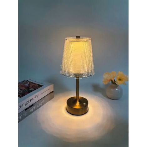 Lampe de bureau tactile LED, lampe de chevet, lumière tricolore, veilleuse cristal, intensité variable, lampe de salon, lampe de table décorative (1/5)