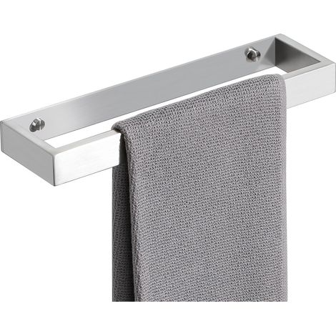 1 Porte Serviette Mural, Acier Inoxydable SUS304, Montage Vis Ou Adhésif, 30CM Brossé, Pour Salle De Bain Cuisine