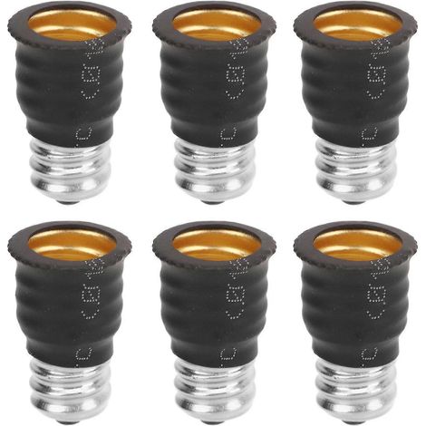 Lot de 6 adaptateurs noirs E12 vers E14 pour ampoules - En stock (1/5)