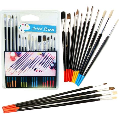 Ensemble de 15 pinceaux artistiques