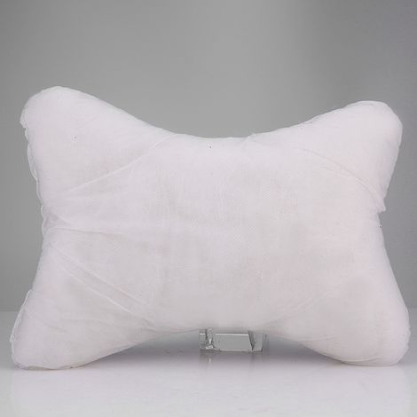 Appuie-tête de voiture, dossier en coton élastique, coussin cervical en coton PP (cuir de vachette) (cuir noir avec surpiqûres rouges) (1/5)