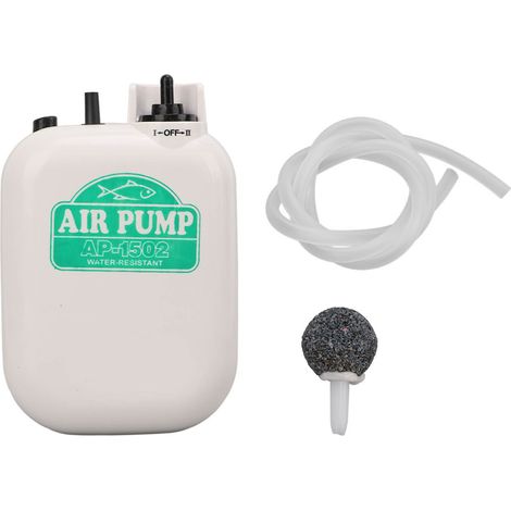 Tragbare und geräuscharme, batteriebetriebene Aquarium-Luftpumpe mit Steinrohr zur Belüftung kleiner Aquarien, ideal für das Angeln im Freien. (1/5)