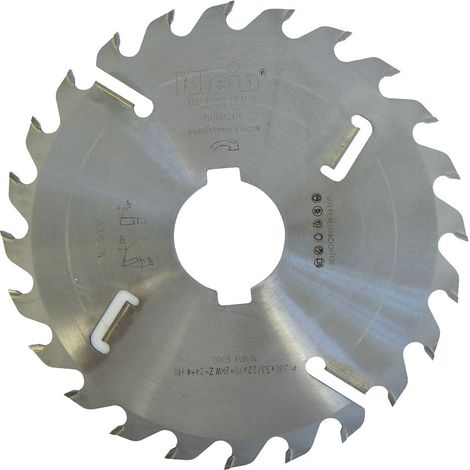 Lama circolare HW per multilame D=400, B/c=4.0/2.8, Z (Nr. denti)=28+2+4, D+chiavetta=30, L max=120 FH400.03030 KLEIN (1/5)