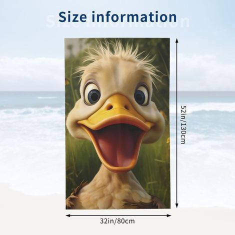 Serviette de plage caneton en microfibre sans sable ultra douce à séchage rapide serviette de piscine absorbante serviette légère pour salle de bain extérieure décoration de natation 78,7 x (1/4)
