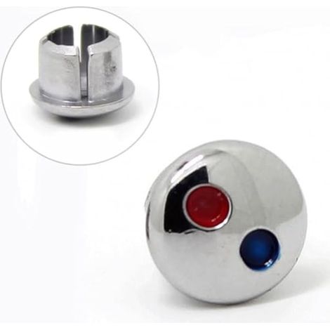 Lot de 10 boutons de rechange pour poignée de robinet - Pour cuisine et salle de bain - Argenté (1/3)
