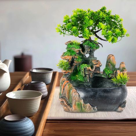 YISSALE-Tischbrunnen mit fließendem Wasser - beruhigendes Wasserspiel für Entspannung und Meditation, Dekoration für Wohnzimmer, Büro, Yoga-Raum und Schlafzimmer (1/5)