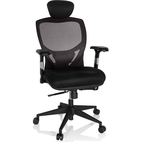 Bürostuhl / Chefsessel VENUS BASE Sitz Stoff / Rücken Netz silbergrau / schwarz hjh OFFICE