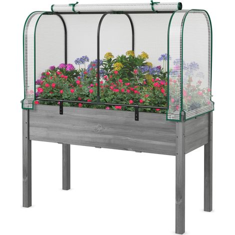 COSTWAY Mini Tunnel Greenhouse 118 x 55 x 60 cm Portable Garden Greenhouse-White (1/5)