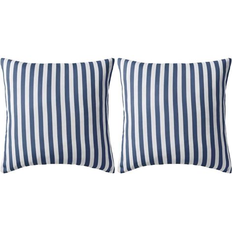 Cojines para exterior a rayas 45x45 cm azul marino 2 unidades