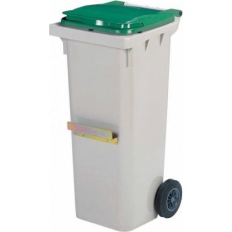 Conteneur 2 roues Korok - 120l barre ventrale - vert / gris