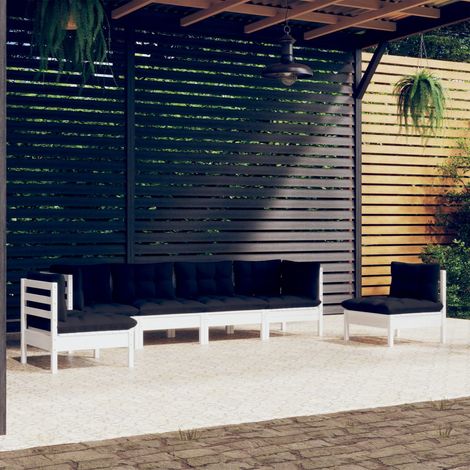 vidaXL 6 Piece Garden Lounge Set with Cushions Solid Pinewood (1/5)