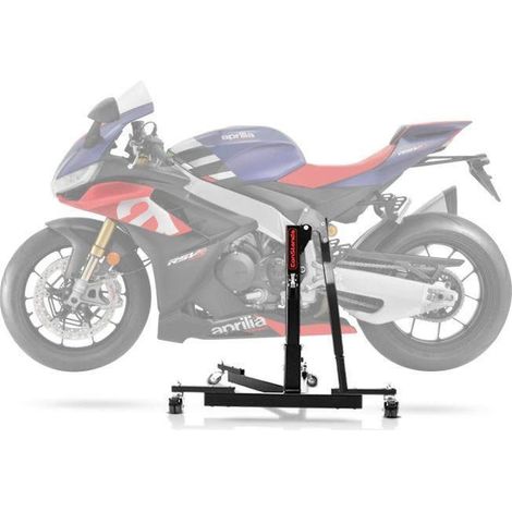 Alza moto centrale - ConStands Power-Evo - Compatibile con Aprilia RSV4 Factory 2021 - 300 kg - Ruote doppie