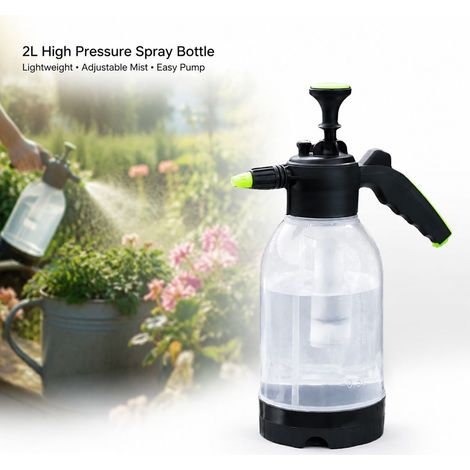 Spruzzatore a pressione da 2 litri - Trasparente - Portatile - Leggero per giardino, prato e piante, irrigazione manuale, bottiglia ad alta pressione (1/5)