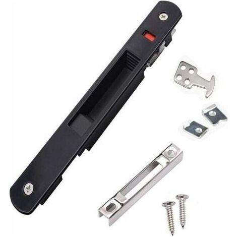 Gancio di chiusura per porta/finestra scorrevole, serratura per porta scorrevole, accessori di ferramenta per porte/finestre scorrevoli in vetro e acciaio inossidabile per uso domestico 13Thirteen (1/4)