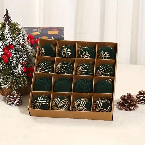 boules de Noël floquées incassables de Décorations pour sapin et fenêtres de enneigées 6 cm 16 (1/5)