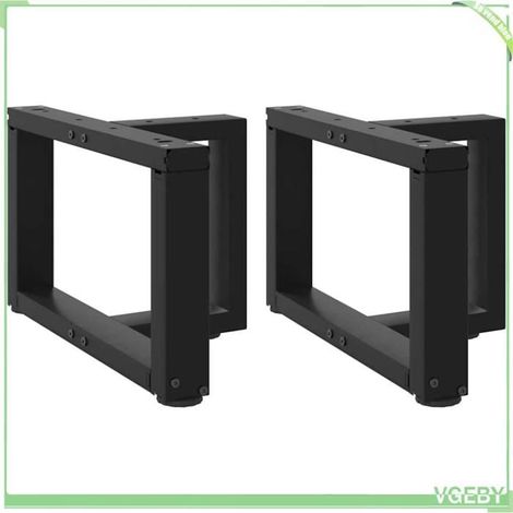 Pieds de table - ABI - 2 pièces - Acier thermolaqué - Noir - 50 x 25 x (30-31) cm (1/5)