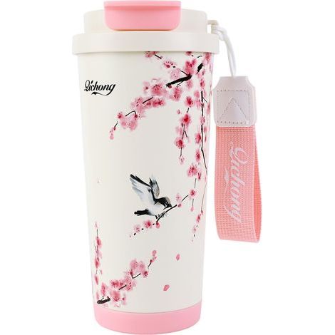 Tasse a Cafe Themos Isotheme,Mug Isotheme 500ml,Themos avec Couvecle Étanche,Double paoi en acie Inoxydable Tasses à café Avec paille pliable,pou Café Chaud et Foid, Lait et Thé (1/3)