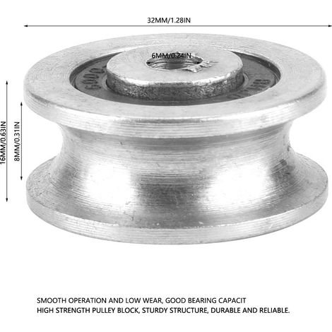 Roue de guidage pour câble en acier, haute résistance, compatible poulie 32mm (1/5)