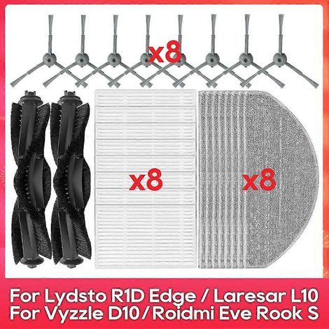 Compatible avec les balais-serpillères ILIFE V20, Vyzzle D10, Laresar L10, Lydsto R1D Edge, Roidmi Eve Rook S et MiWhole M9 Lite (avec filtre et brosse). (1/5)