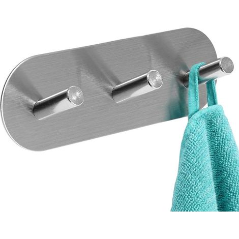Self-Adhesive Triple Hook Stainless Steel Wall Hanger (1/5)