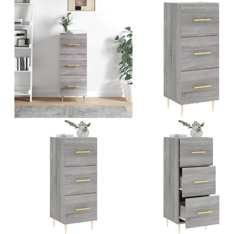 Sideboard Grau Sonoma 34,5x34x90 cm Holzwerkstoff - Schreibtisch - Wohnzimmermöbel - Sideboard Grau - Holz Sideboard - Modernes Sideboard - Home & Living (1/5)