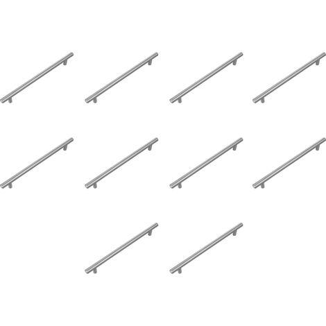 Pack de 10 Poignées pour meubles - 96 Mm - Couleur Nickel Brossé - Fabriqué en Acier - Pour tiroirs et armoires de cuisine et de salle de bain- Mod. 837 (1/5)